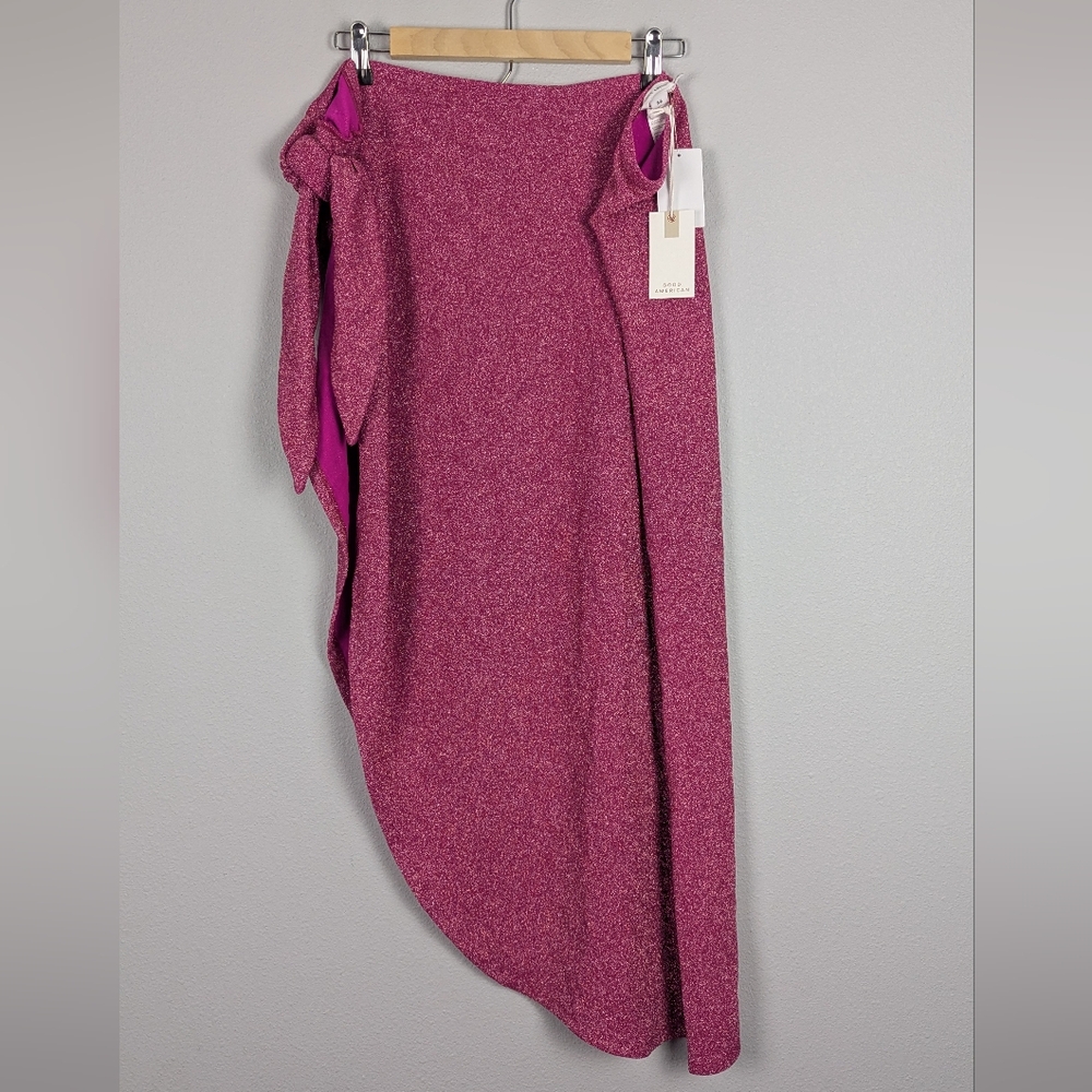 Good American Hawaiian Shimmer Pink Women's Swim Skirt Sz 5-8 (2XL- 4XL)